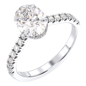 Bague solitaire REYES de qualité supérieure, diamant ovale de 2,1 carats cultivé en laboratoire, en or massif 14 carats, cadeau de mariage ou de fiançailles pour femme - Product Image 1