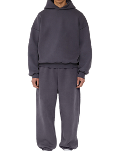 Casual Winter Eco-Friendly Solid Hooded Sweatpants and Hoodie Set Unisex Joggers Customized Men Windproof Heavyweight <b>Tracksuit</b> - Product Image 4