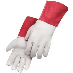 High Quality Reflective Safety Hand Protection TIG Welding <b>Gloves</b> Cowhide Grain Split Leather Cotton CE Certified Standards - Product Image 4