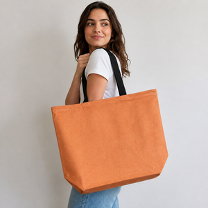 Laminated Recycled Cotton Jumbo Shopping Bag 60x40x20cm Large Capacity Custom Logo Wholesale Promotional Tote Private Label OEM - Product Image 5