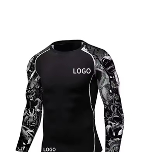 New Arrival Custom Sublimation <b>Compression</b> <b>Shirt</b> for Men OEM Service Long Rash Guard with Printed Design MMA Custom - Product Image 3