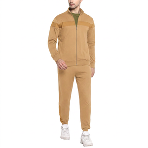 Men's Casual Tracksuit Full <b>Zip</b> Solid Color 100% Polyester Quick Dry Eco-Friendly Lightweight <b>Joggers</b> Set Breathable Stand - Product Image 1