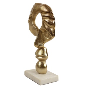 Jaffs Exports Abstract Gold-Plated Aluminium Face Sculpture Modern Artistic Tabletop Decor Irregular Shape Handmade Eco-Friendly - Product Image 2