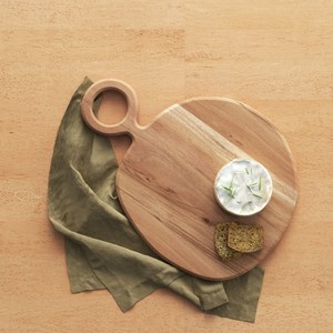 Wholesale Customizable Logo Wooden Round Chopping Block With Handle Solid Wood Kitchen <b>Board</b> - Product Image 4