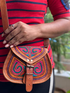 Bolso de cuero de cabra hecho a mano, bandolera cruzada de 5x7 pulgadas - Product Image 2