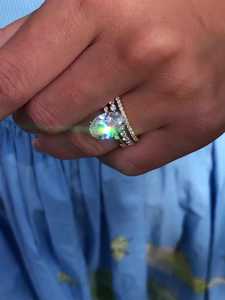 Bagues de fiançailles solitaires en diamant de laboratoire taille ovale 3 carats, serties à griffes, style classique vintage, cadeaux mémoriaux, or massif 10K 14K 18K - Product Image 5