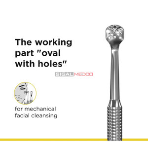 Blackhead Remover Spoon Expert 20 Type 1 Uno for Oval Extractor 15 Holes Professional Stainless Steel Multifunctional Reusable - Product Image 5