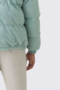 Nueva Chaqueta Acolchada con Cuello Alto de Forro Polar en Color Verde Salvia, Resistente al Viento, Cálida, para Invierno, de Alta Calidad, con Bolsillos, para Hombre - Product Image 5