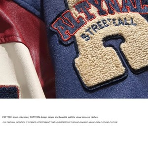 Custom wool men varsity <b>jackets</b> with logo embroidery <b>thick</b> varsity <b>jackets</b> for winter outerwear - Product Image 6