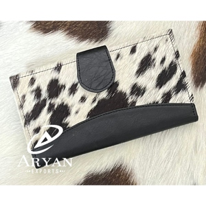 Real Cowhide Leather Wallet Clutch Stylish Multi Uses Western Wallets for Women Genuine Leather <b>Unique</b> Designer Clutch - Product Image 1