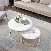 Table basse moderne en métal personnalisée avec plateau en marbre, garantie 1 an, livraison rapide - Prix bas pour la maison, le bureau, le salon