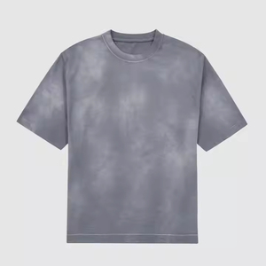 เสื้อยืดโอเวอร์ไซส์คอกลม น้ำหนักเบา พิมพ์โลโก้ตามสั่ง ผ้าฝ้าย 100% เป็นมิตรกับสิ่งแวดล้อม แห้งเร็ว ระบายอากาศดี ซักแบบแอซิดวอช สำหรับผู้ชาย สีพื้น - Product Image 2