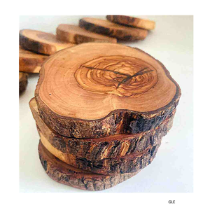 Vintage Rustic Round Heavy Duty Wooden Coasters Commercial Barware Hot Drink Tabletop for Restaurants Decorative Placemats Pads - Product Image 5