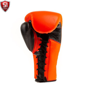 SUMROOS SI Boxing Gloves Black Gold <b>Leather</b> Adjustable <b>Wrist</b> <b>Strap</b> Protective Comfortable Lace-Up Design All Seasons - Product Image 3