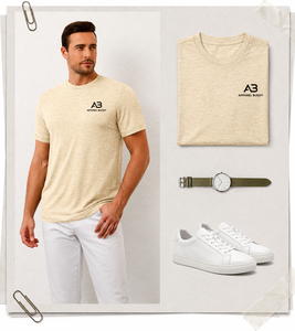 Camiseta de Manga Corta Casual para Hombre, Marca AMY, 100% Algodón, Corte Regular, Lisa, con Logotipo Personalizado al por Mayor - Product Image 1