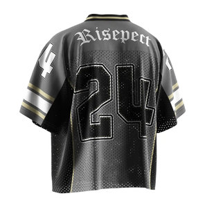 Camiseta de Fútbol Americano para Hombre, Cuello en V, Malla Transpirable, Manga Corta, Número 24, Personalizable, Talla Adulto - Product Image 6