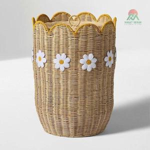 Cesta de Almacenamiento Multiusos Vintage Ecológica de Bambú con Diseño de Margarita - Product Image 5