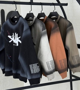 เสื้อสเวตเชิ้ตคอกลมแบบวินเทจคุณภาพสูงสั่งทำพิเศษ (OEM)  ย้อมสีแบบสเปรย์  ขอบไล่เฉดสีแบบแอร์บรัช - Product Image 1