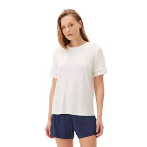 Conjunto de dos piezas para mujer, diseño nuevo, informal, liso, para verano, ropa deportiva, por encima de la rodilla, conjunto de camisa y pantalones cortos de 2 piezas para mujer - Product Image 2