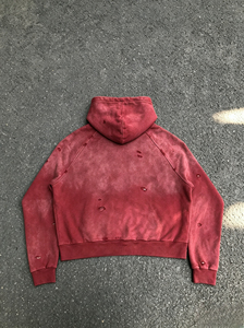 Sudadera con Capucha Oversize Roja para Hombre, de Color Liso, Felpa Francesa, Casual, con Bolsillo, Diseño Antipilling, para Otoño - Product Image 2