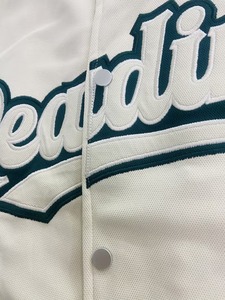 OEM Manufacturer High Quality Varsity <b>Jacket</b> <b>Men</b> Preppy Style Embroidered Letter Logo Green <b>White</b> Baseball Bomber Varsity <b>Jacket</b> - Product Image 2