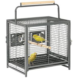 Gabbia per Uccelli XL in Legno con Posatoio per l'Allevamento di Coccodrilli e Conure, con Maniglia Facile da Trasportare - Product Image 1