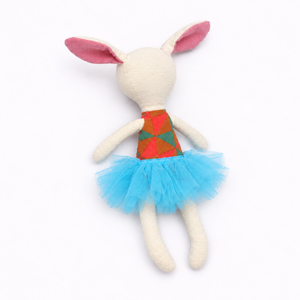 Peluche Lapin avec Robe Géométrique en Tulle, Longue Poupée en Peluche pour Filles, Accessoires d'Anniversaire - Product Image 4
