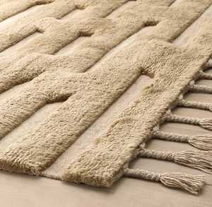 Tapis moderne en laine/soie à motifs abstraits de luxe |   Tapis Doux et Moelleux Antidérapant, Adapté aux Animaux de Compagnie, pour Salon, Chambre à Coucher, Décoration Intérieure - Product Image 2