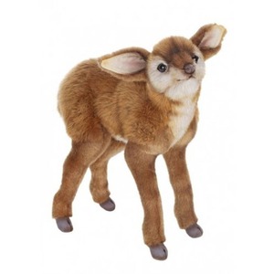 Peluche cerf réaliste 31cm-50cm, jouet doux pour enfants unisexe, fourrure marron avec poitrine blanche - Product Image 1