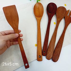 Natural Longan Wood <b>Cooking</b> <b>Utensils</b> Set Eco-Friendly Handicraft From Vietnam <b>Wooden</b> Spoon Spatula Tool Set - Product Image 5