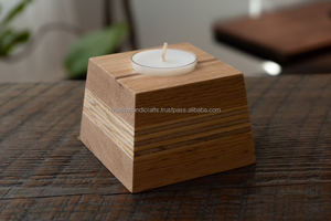 Rustic Wooden <b>Log</b> T-Light Holder, Eco-Friendly Natural Tea Light Candle <b>Stand</b> for Bedroom & Farmhouse Decor - Product Image 2