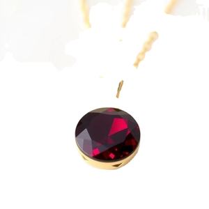 Collier de grenat rouge Cz Zircon en argent sterling 925 plaqué or 14 carats avec pierre naturelle - Product Image 1