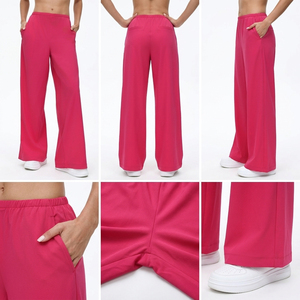 Pantalon de yoga évasé pour femme, longueur intégrale, imprimé, taille haute élastique avec poches, respirant, léger, mélange Spandex/Nylon - Product Image 6