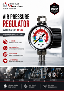 1/4 Threads LVLP HVLP Spray Gun Regulator Gauge <b>Pneumatic</b> <b>Tool</b> Air Paint Gun Adjustable Pressure Regulator 0-140 PSI 10Bar - Product Image 2