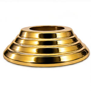 MOON STAR EXPORTS FLC 12 Modern DIY Brass Finish Stainless Steel Railing Base Cover Three-<b>Step</b> Single <b>Step</b> Stair <b>Handrail</b> Trim - Product Image 3
