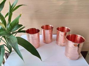 Copper glasses compact portable drinkware ayurvedic wellness <b>cups</b> eco friendly <b>reusable</b> durable for travel kitchen use - Product Image 5