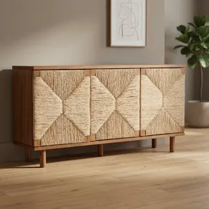 Aparador de Madera Vintage Industrial Hecho a Mano con Cuatro Puertas, Mueble Rústico para Sala de Estar, Dormitorio o Casa de Campo - Product Image 5