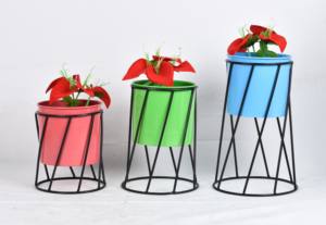 Juego de 3 Macetas de Hierro Multicolores, Estilo Rústico Dorado, Ecológicas, Duraderas, Suministros para Jardín y Hogar, Venta al por Mayor - Product Image 2