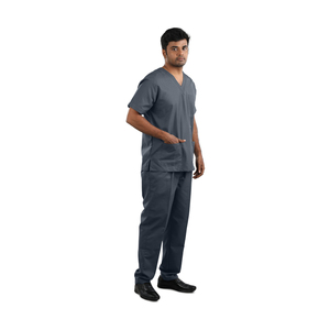Hot Sale <b>Spark</b> Clothing Unisex Red Scrub Set V-Neck Top Pants Hospital Uniform Needle Detection Seamless Fusing Fleece <b>Fabric</b> - Product Image 3