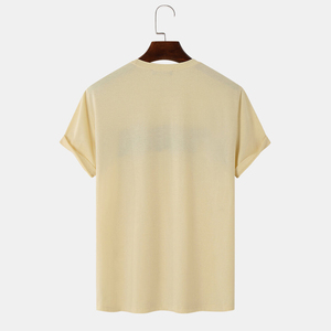 T-shirt de sport pour homme 100 % coton entièrement personnalisé, respirant et anti-boulochage, idéal pour l'été, la gym et le fitness, en tissu toile. - Product Image 2