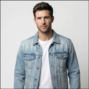 2025 solide rouge hommes Denim veste OEM impression personnalisée Logo avant haute qualité respirant décontracté hiver - Product Image 1