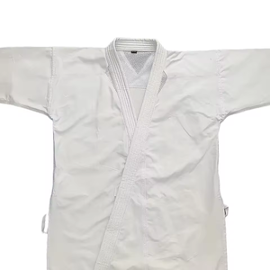 Kimono de judo blanc 100 % coton respirant unisexe pour adulte, tenue d'arts martiaux coupe classique, teint uni, en stock - Product Image 6