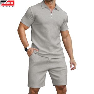 Conjunto de Polo y Pantalones Cortos Deportivos para Hombre, Transpirable, para Gimnasio, Entrenamiento, Atletismo y Running - Product Image 1