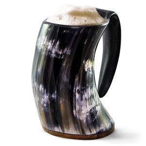 Top Selling Eco-Friendly Vintage Drinking Horn Beer <b>Mug</b> Hand Carved Viking <b>Large</b> Capacity Portable Home Bar Medieval Festival - Product Image 2