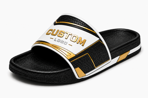 Sandales à enfiler pour hommes avec logo personnalisé, couleur unie, bout ouvert, pantoufles d'été, EVA antidérapant, dessus en PU tendance - Product Image 3