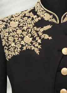 Tenue de Mariage Traditionnelle pour Homme : Salwar Kameez Pakistanais et Indien, Robe de Marié Royale Brodée à la Main, Robe Dulha Infroissable, Protection Solaire - Product Image 3