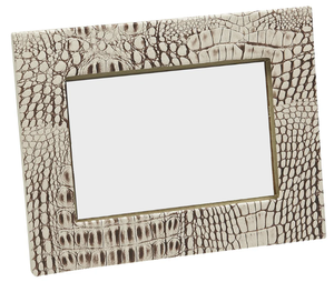 Cadre photo rectangulaire en aluminium élégant et moderne, motif cuir, taille personnalisée, haute qualité, pour la maison et le bureau, retour en métal - Product Image 3