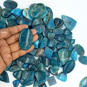 Cabochons d'apatite néon naturelle, formes et tailles variées, pierres précieuses polies en vrac pour la fabrication de bijoux, vente en gros, approvisionnement en vrac - Product Image 4