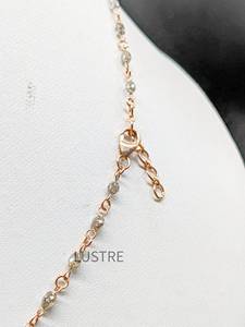 Collier de mariage style bohème en or rose 14 carats avec diamants champagne, modèle Lustre 1011, perles naturelles roulées, bijoux fins faits à la main - Product Image 3