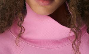 Womens Light Pink <b>Mock</b> <b>Neck</b> Sweatshirt Premium Heavyweight Fleece Pullover Oversized Loungewear Casual Activewear <b>Top</b> - Product Image 5